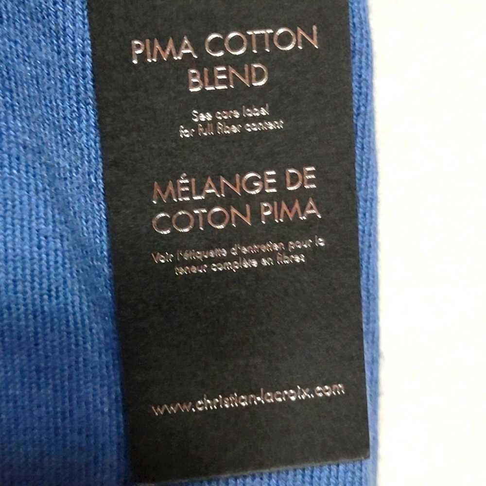 Christian Lacroix Men's Blue Pima Cotton & Cashmere Blend. #654 - Picture 6 of 8
